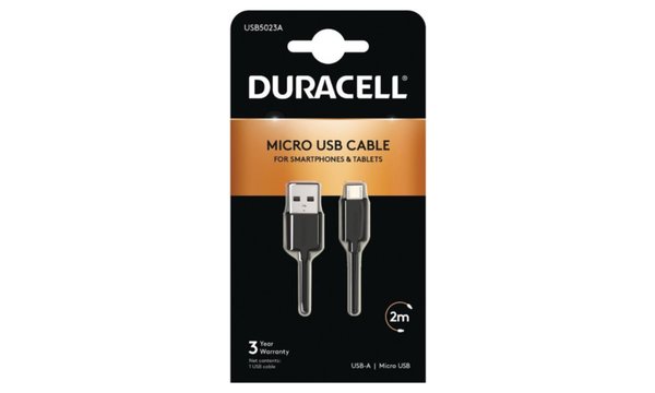 Duracell 2m USB-A to Micro USB Cable