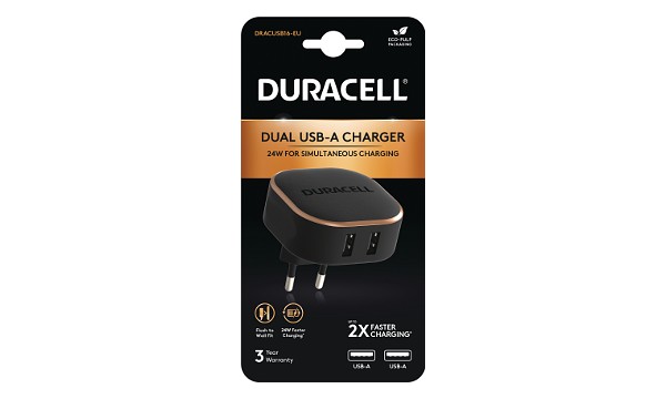 Duracell Dual 24W USB-A Charger